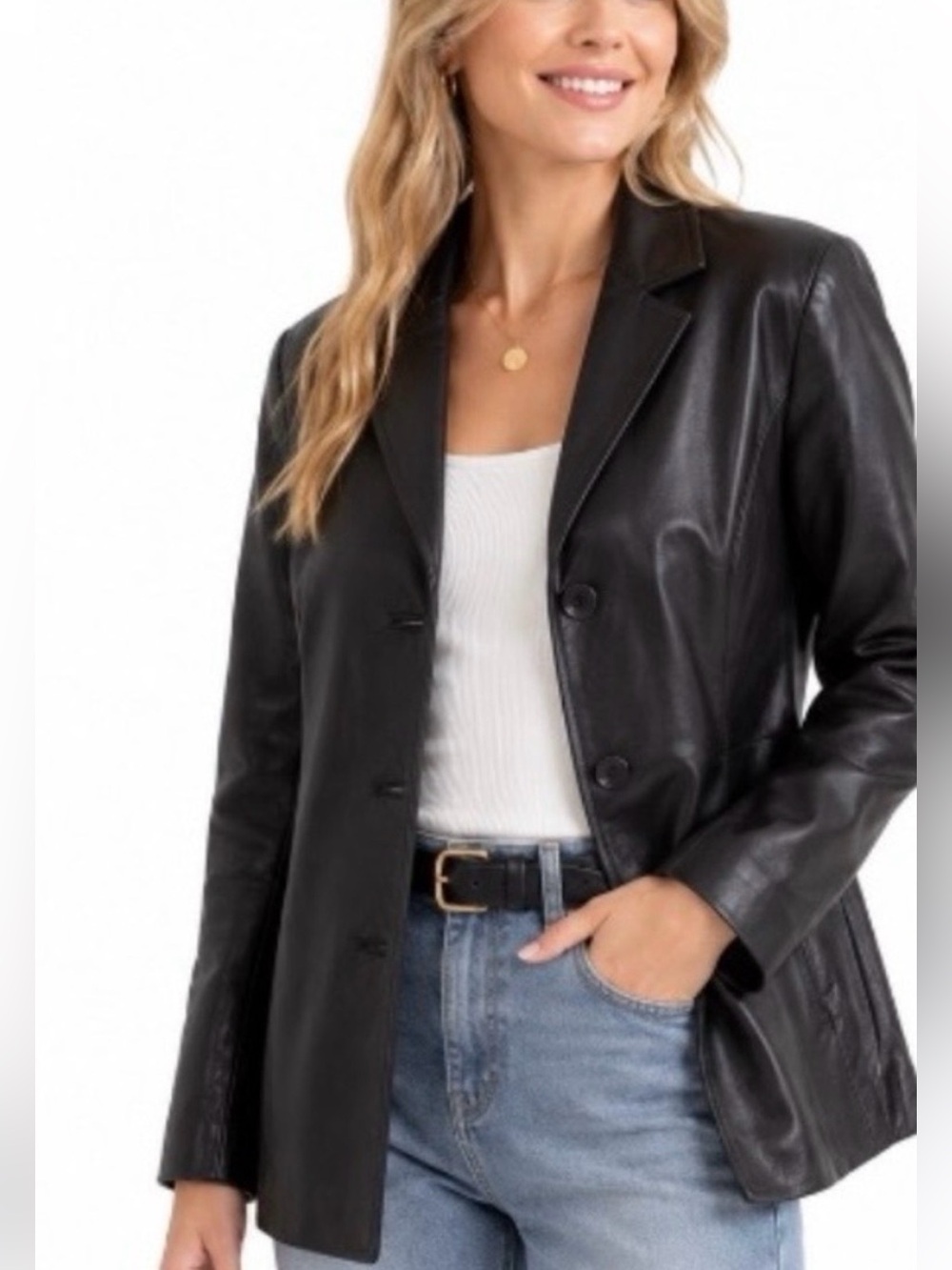 Danier Women's Black Leather Jacket Size Size S - Picture 12 of 12